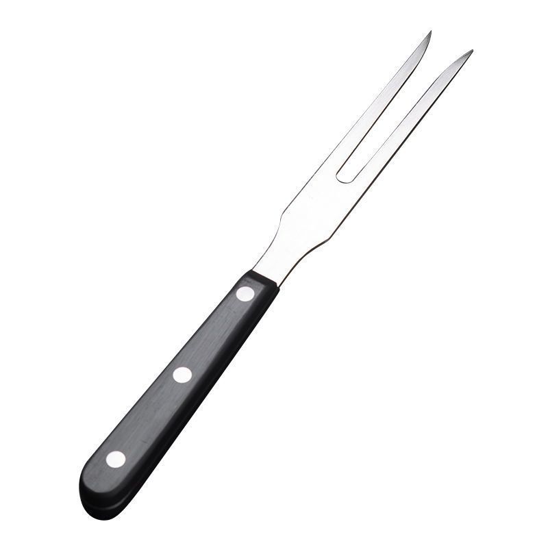 Carving Fork Pot Forks Stainless Steel Meat Serving Fork with Plastic Handle Serving Grill Fork Black Handle Barbecue Fork