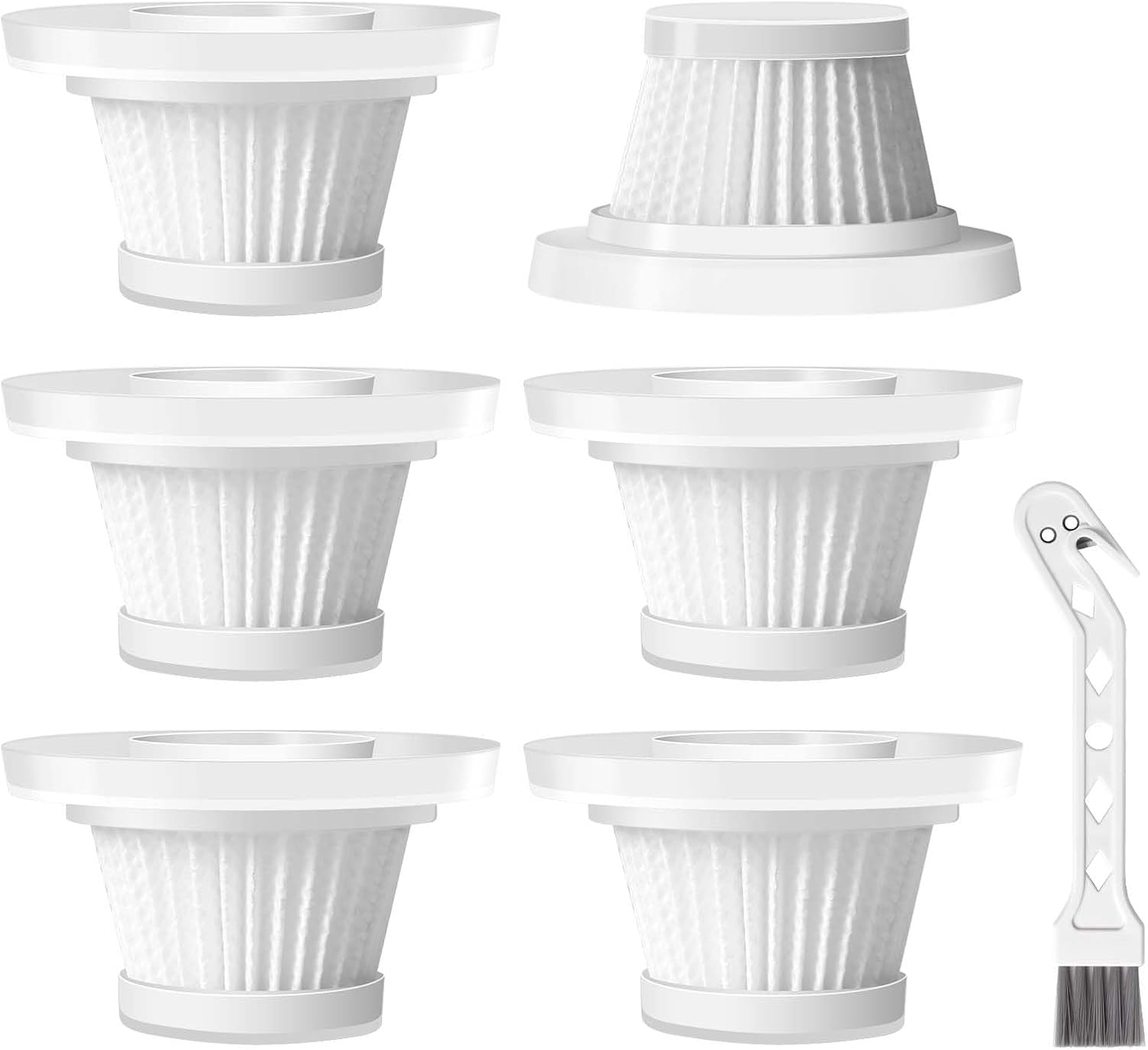 Replacement HEPA Filters Compatible with Horsepower Duck Vacuum Cleaner as Seen on TV, 6-Pack High-Efficiency Filtration, Washable Filters Compatible with