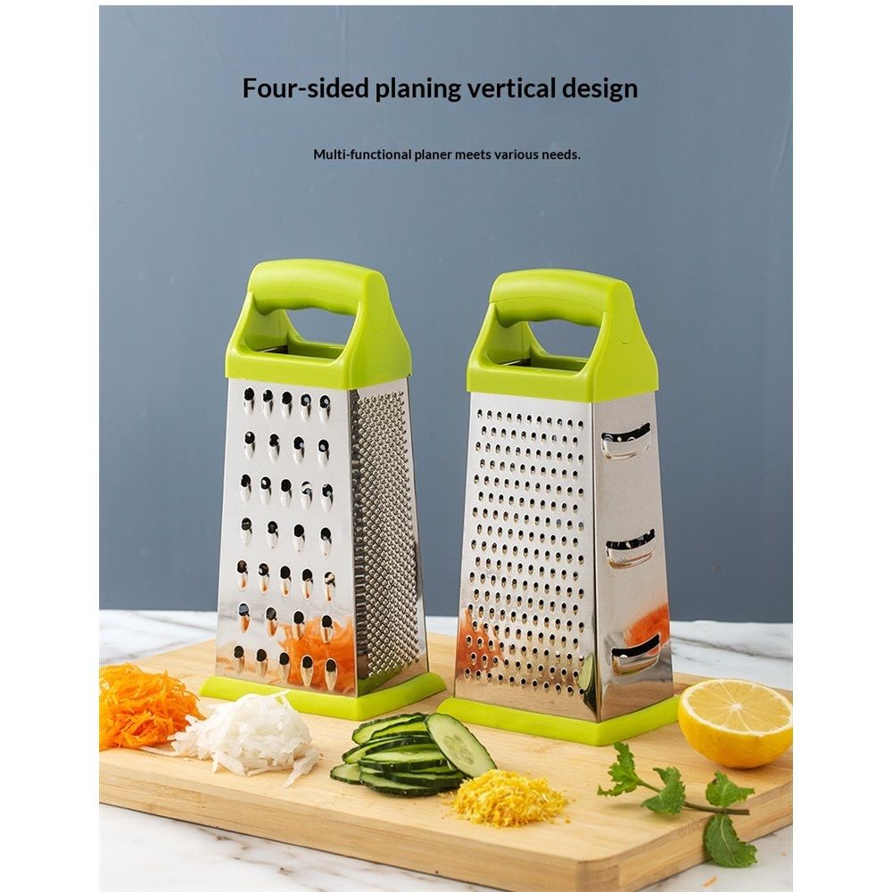 Professional Cheese Grater - Stainless Steel Box Grater for Kitchen, 4 Sides - Shredder for Parmesan Cheese, Carrot, Potato, Ginger - Dishwasher Safe — image 5