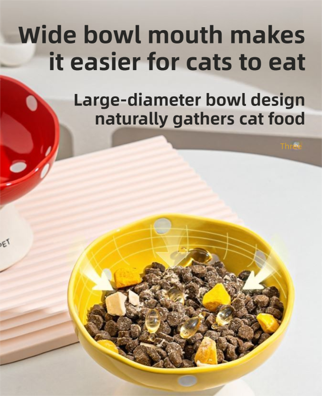 Black Elevated 15° Tilted Ceramic Cat Bowl - Anti-Chin Acne Glaze Finish, Non-Slip Weighted Base & Neck Protection Pet Feeder — image 4