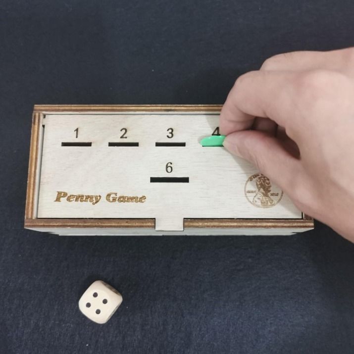 Penny Game - Fun Board Game Works with Pennies, Get Rid of Coins to Win, Coin Game Wood Box for 2-6 Players โ image 5