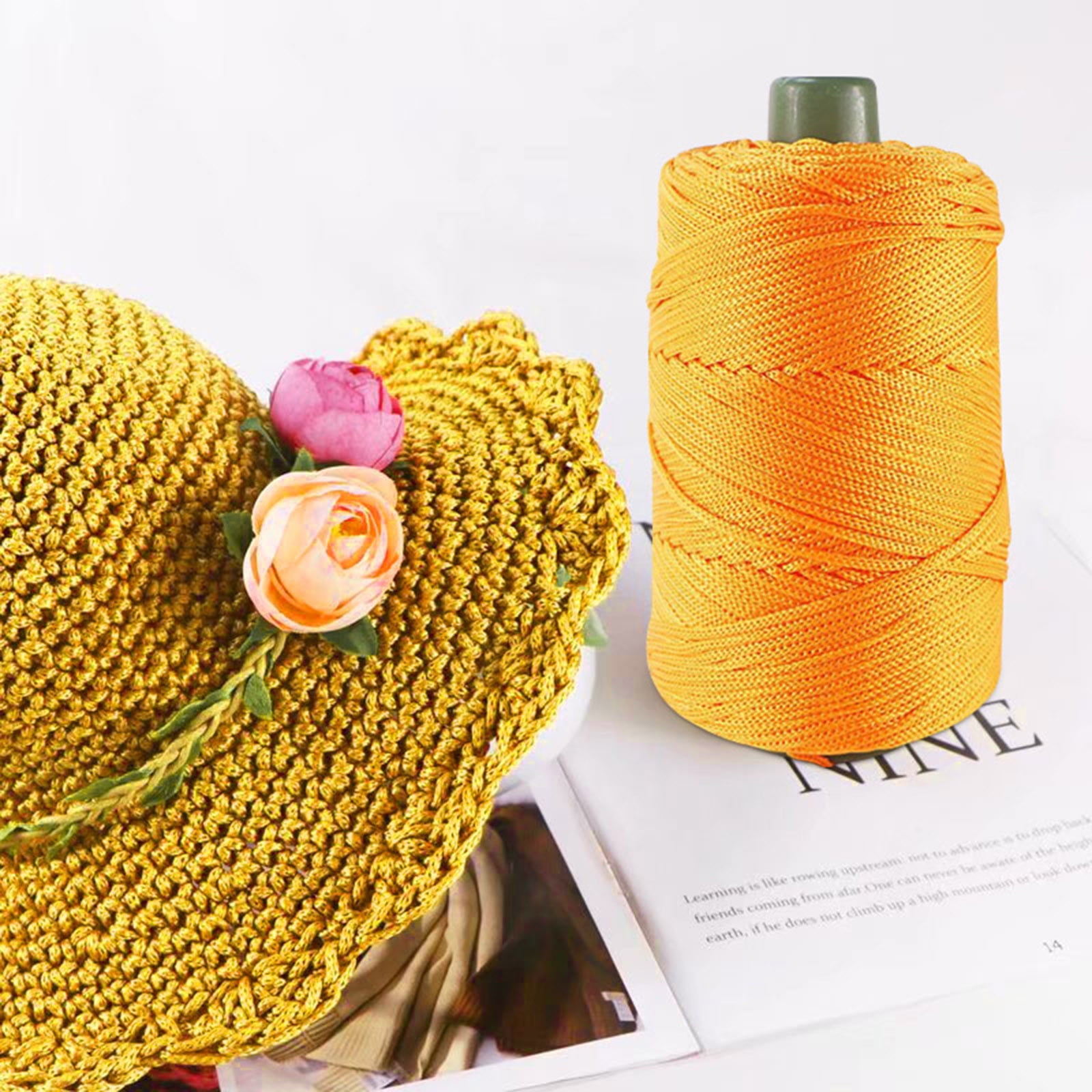32 Colors Macrame Cotton Cord 200g/7.05oz,100% Natural Handmade 4 Strands Twisted Cotton Rope Polyester Thread Spools for Wall Hanging Plants Hangers Gift — image 6