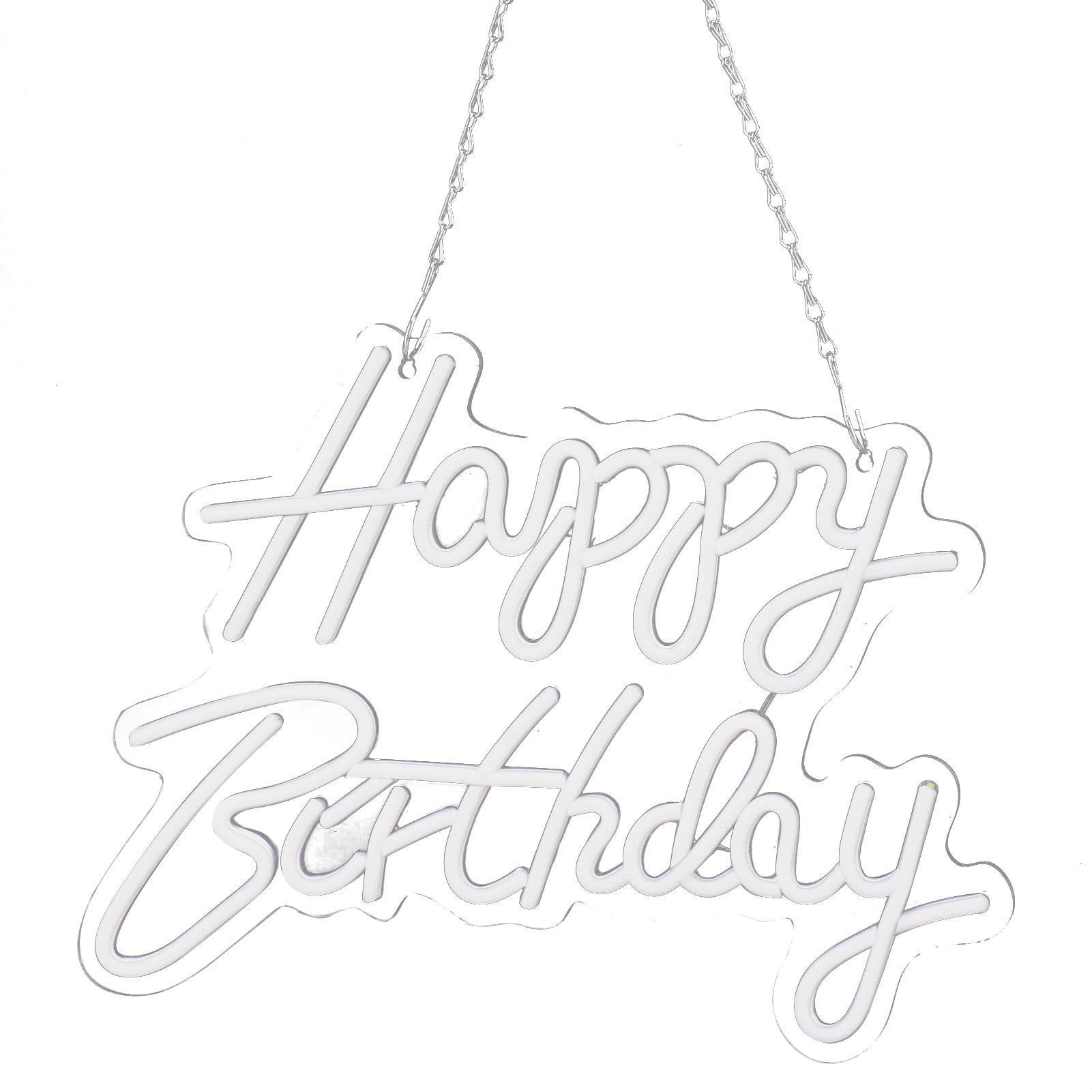 Happy Birthday Letter LED Lights Romantic Neon Light Sign Acrylic Happy Birthday Decoration for Party Bar Warm White — image 5