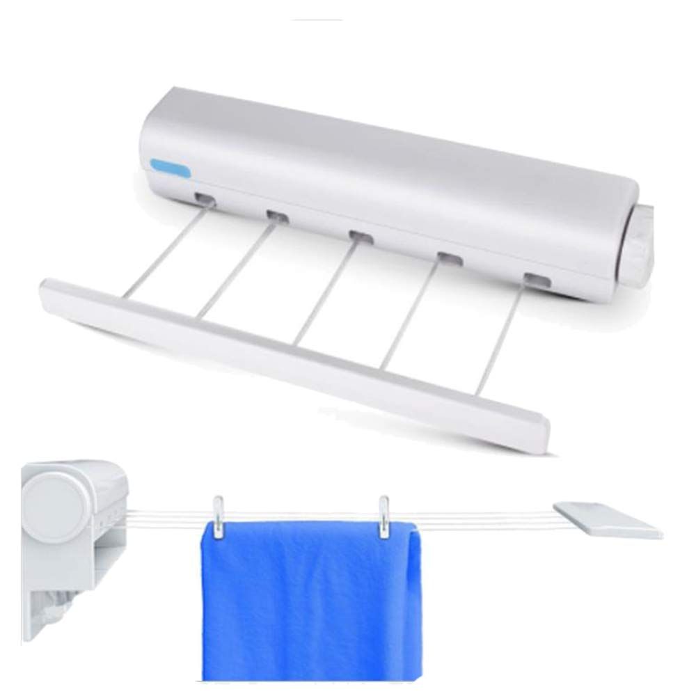 Retractable Clothesline Plastic Clothes Line Automatic Telescopic Drying Rack Wall Mounted Clothes Hanging Line — image 4