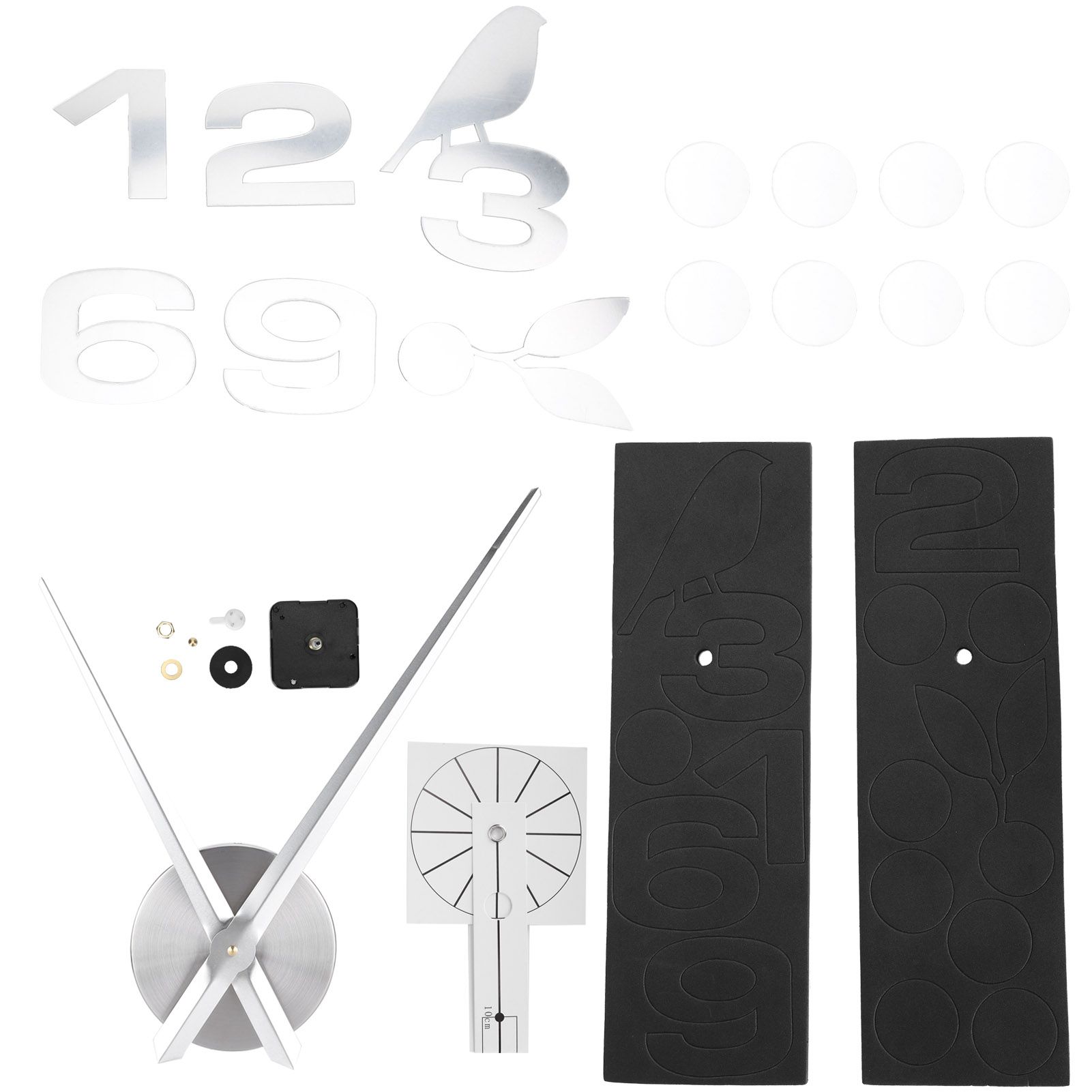Frameless Wall Clock Sticker Mirror Surface DIY Decoration Living Room Bedroom OfficeSilver — image 2