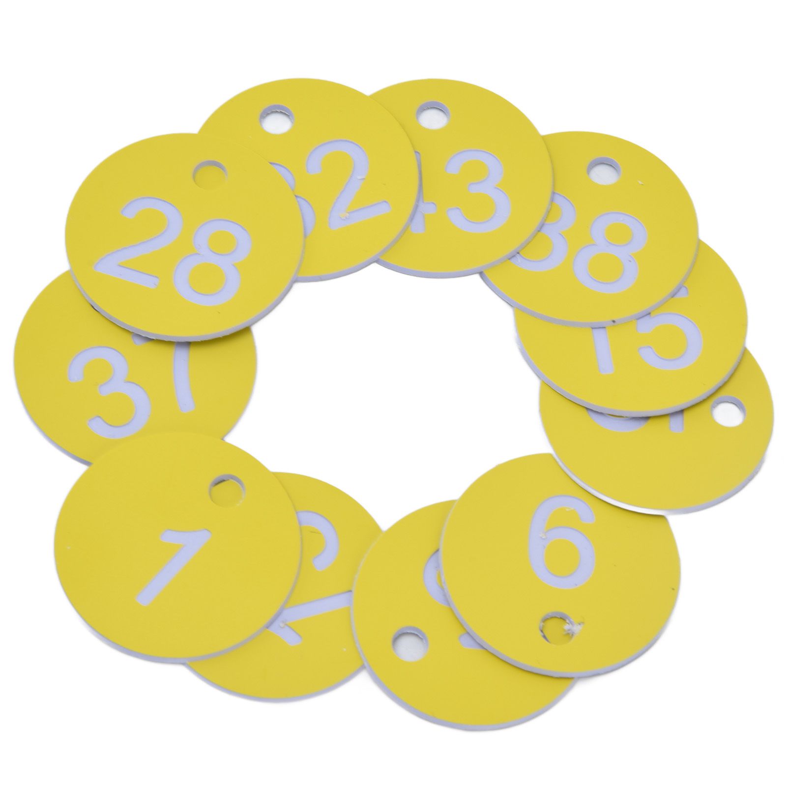 50Pcs Beehive Tag ABS Round Numbered Sign Labels with Hole Livestock Beekeeping SuppliesLight Yellow 1-50 — image 3