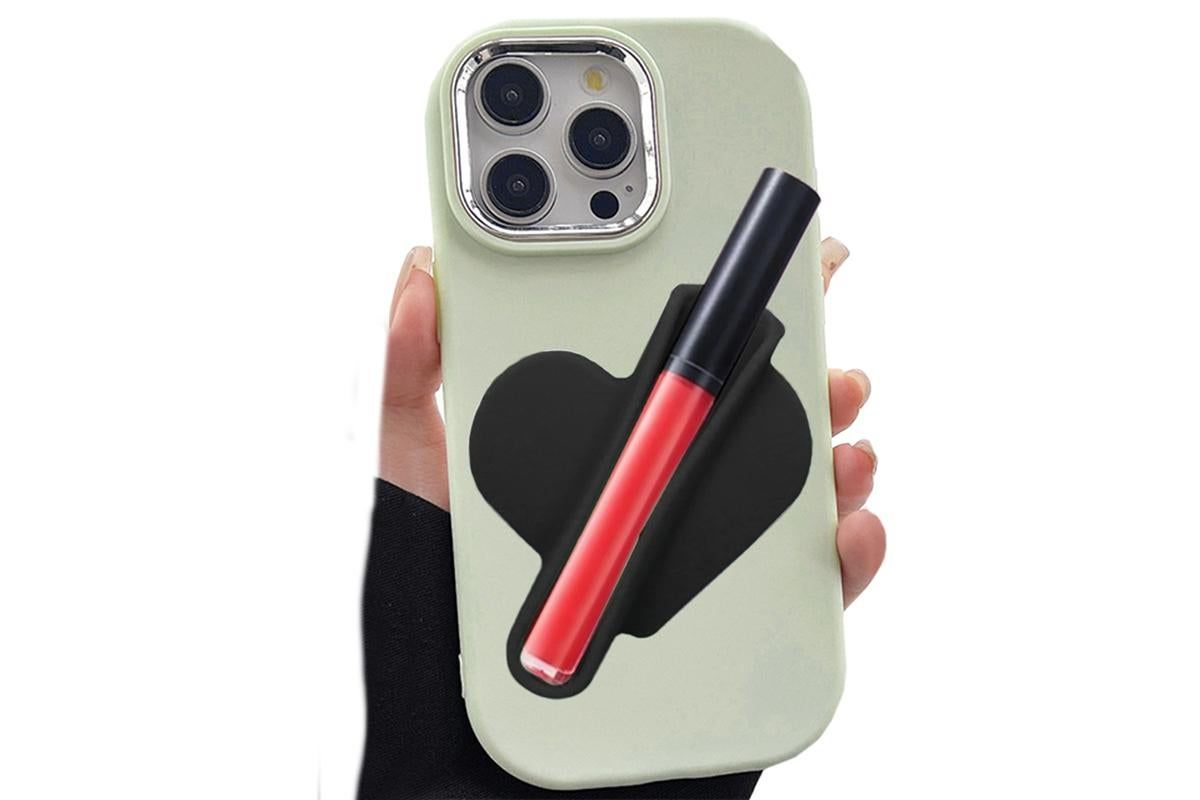 Holder for Rhode Skin Lip Lipstick Holder for Phone Case Peel and Stick Silicone Cover -White & Black β image 3
