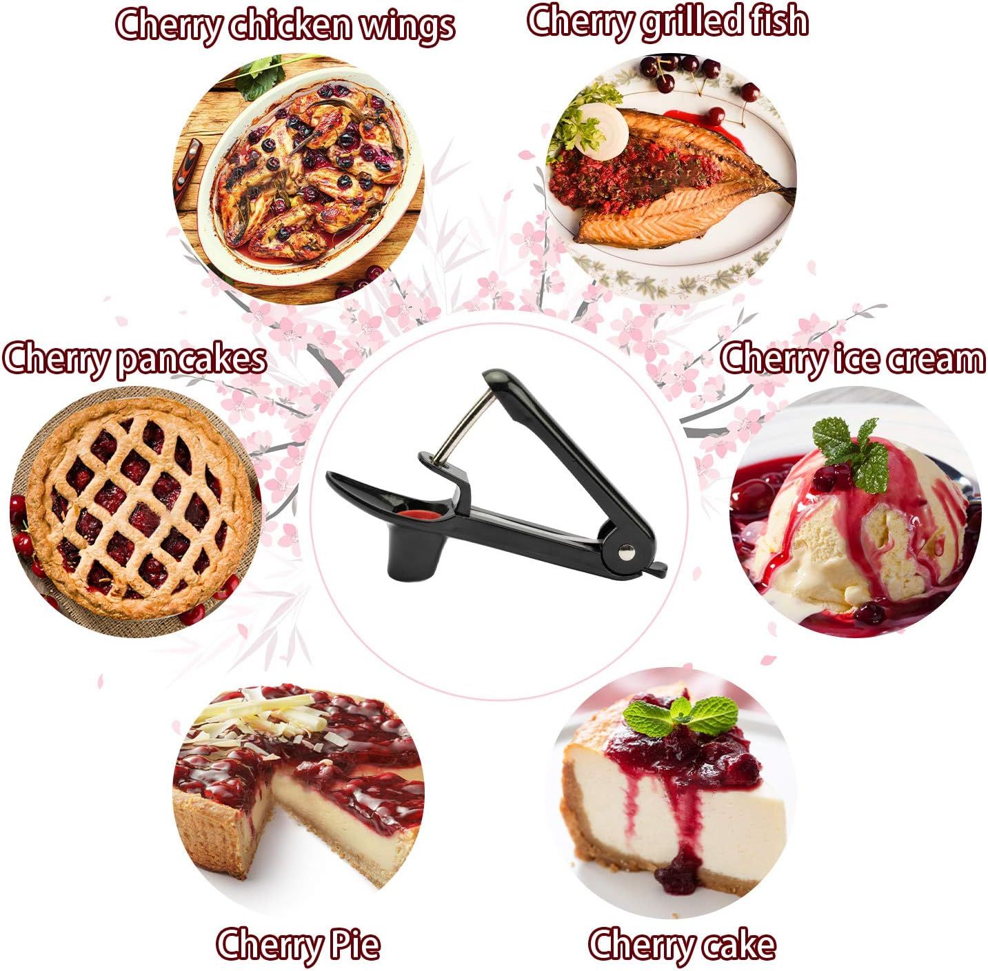 Stainless Steel Cherry Pitter for Jam, Pie & Desserts – Ergonomic Handheld Fruit Corer with Lock Design (Black) — image 5