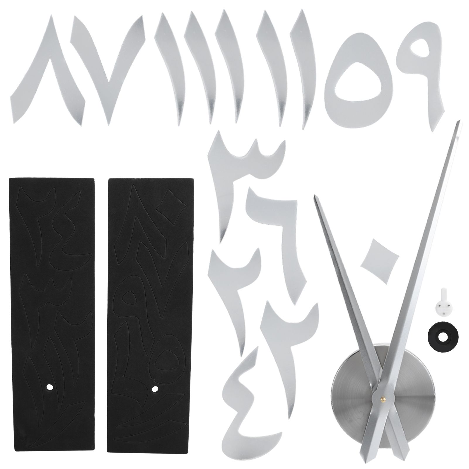Wall Clock Innovative Modern Acrylic DIY Clock Set for Home Living Room DecorationSilver — image 3
