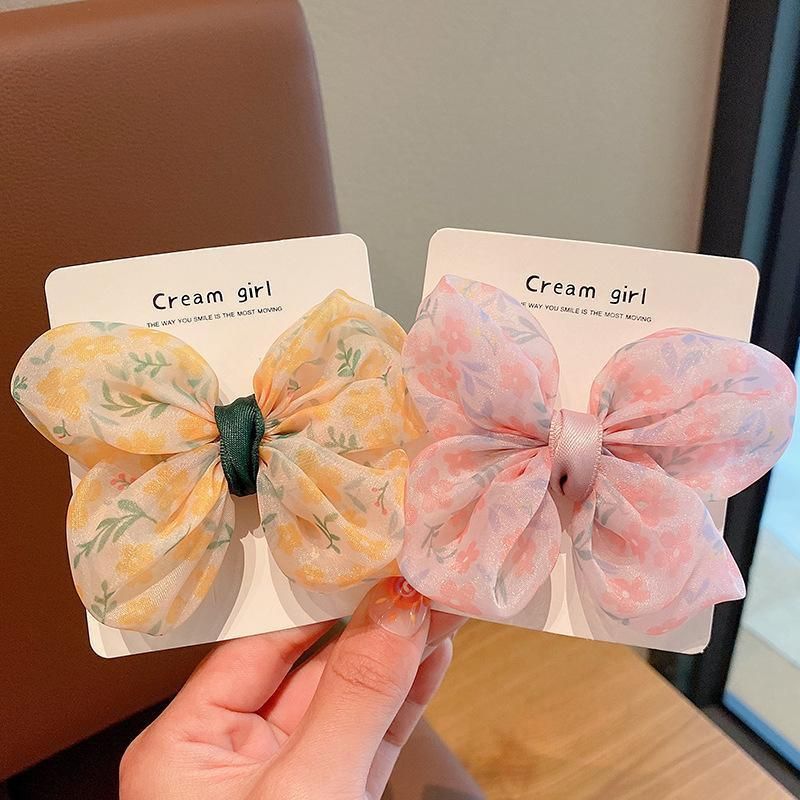 Cute Bow School Hairclips Mesh Yarn Hair Accessories Bow Girl Party Gift - Pink — image 4