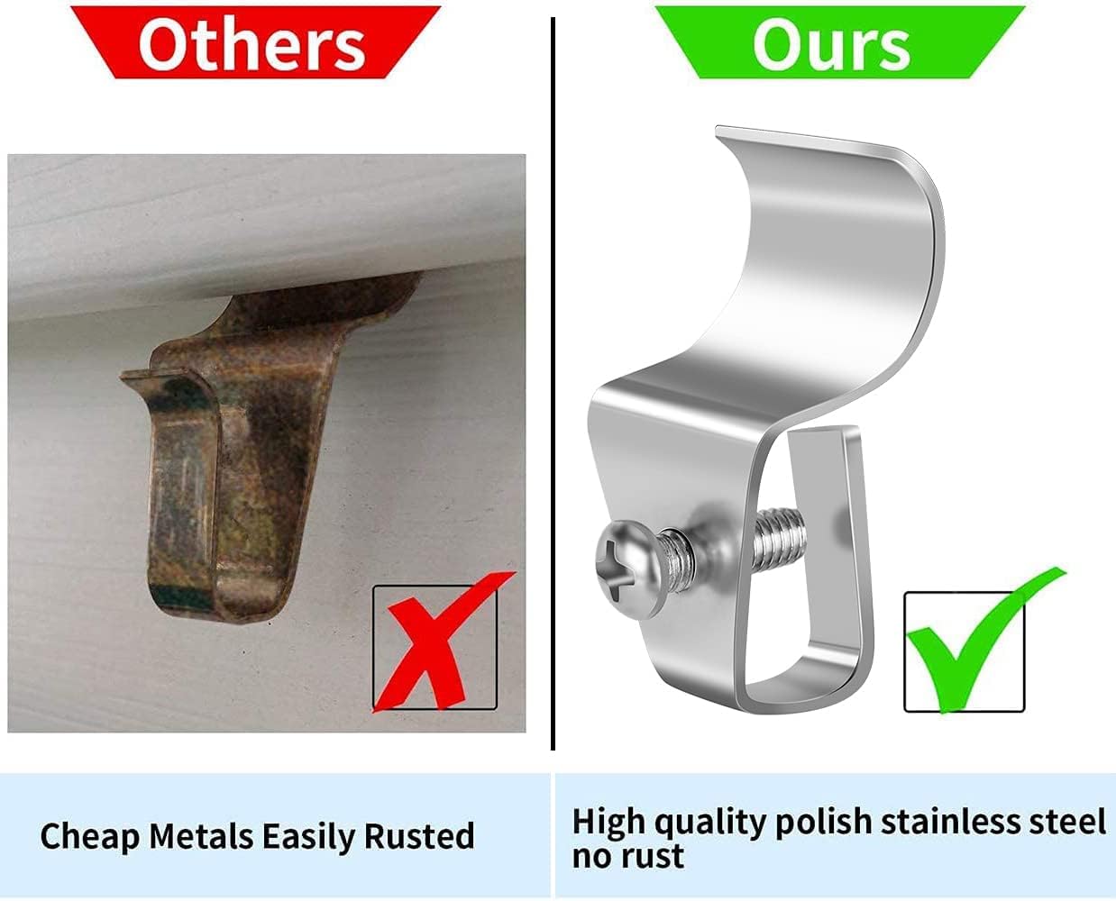 Vinyl Siding Clips,20-Pack No-Hole Outdoor Camera Mount,Vinyl Siding Hanger for Blink, Arlo, Ring, No-Damage, No Drilling, Weatherproof-304 Stainless Steel — image 5