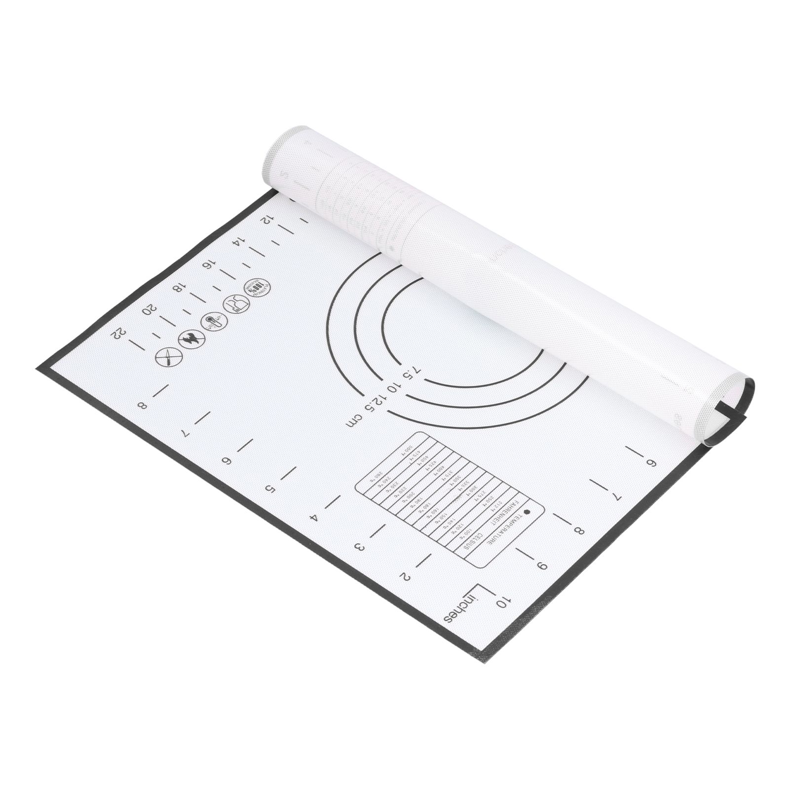 Baking Mat Silicone Non Slip Heat Resistant Dough Mat with Scale for Home Kitchen 29x26cmBlack โ image 3