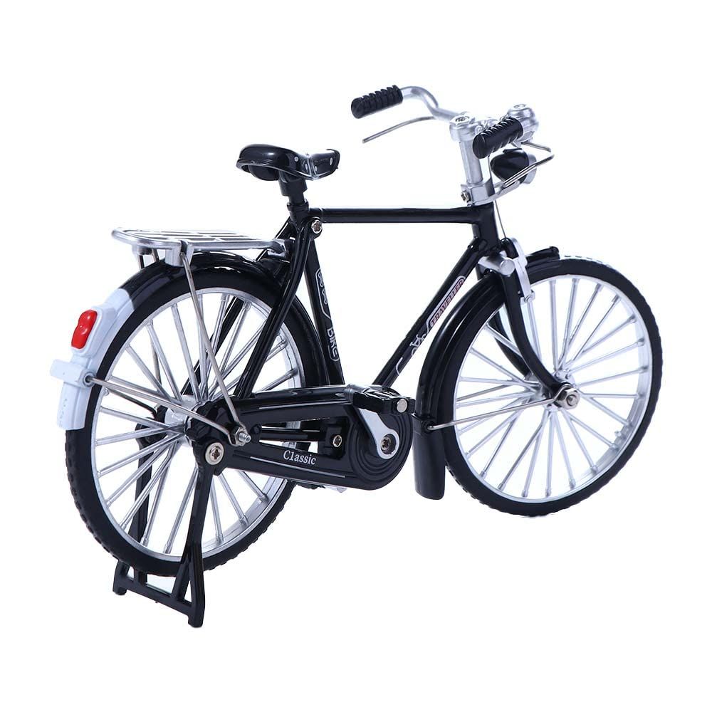 Mini Bike Model, Scale Retro Bicycle Model Ornament Mini Bike Decoration Retro Bicycle Model Collections Vintage Bike (Black) โ image 2