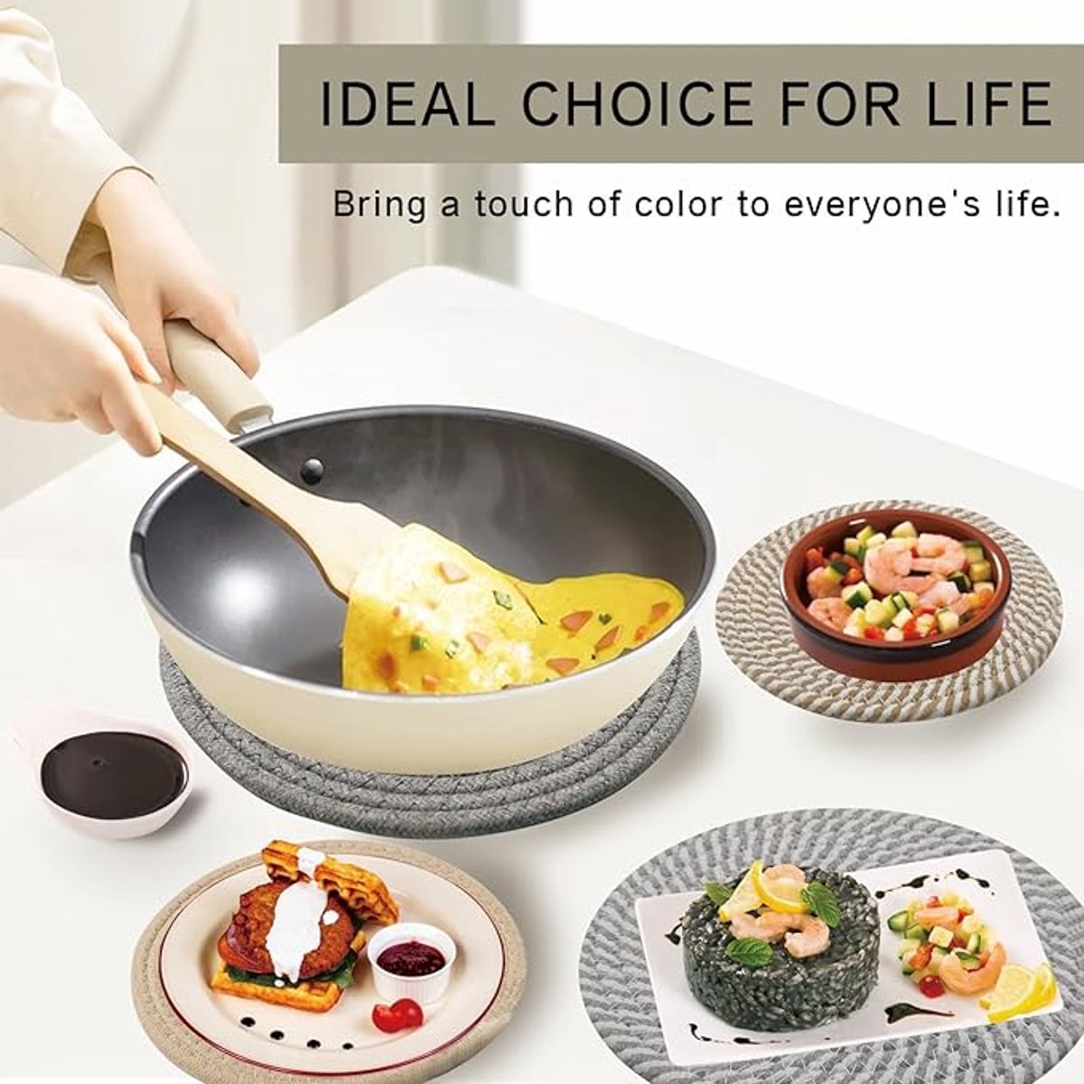 Placemats - Set of 4 - 20cm Placemats - Round Placemats - Heat Resistant Coasters - Washable - Suitable for kitchen tables and family dining rooms — image 5