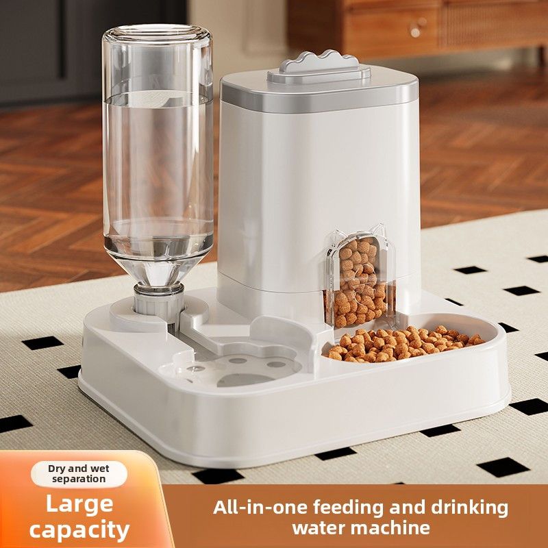 Automatic Pet Feeder and Water Dispenser Combo, 7-Day Capacity for Cats and Small Dogs, Self-Refilling Water Bowl with Gravity Flow, No Battery Needed, Modern — image 5