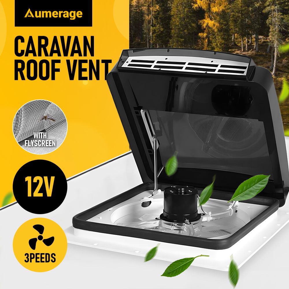 12V Caravan Roof Vent Fan with LED Light & Reversible Airflow โ Waterproof Rain-Proof Hatch Exhaust Fan with Screen for RV, Motorhome & Campervan โ image 3