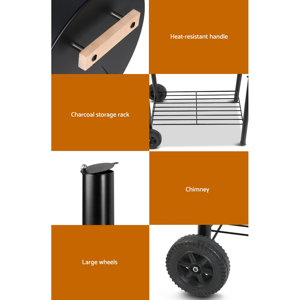 Grillz BBQ Grill 2-In-1 Offset Charcoal Smoker — image 6