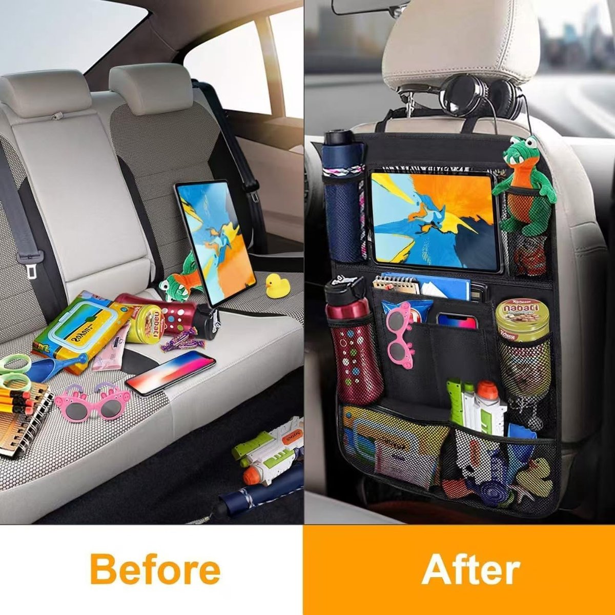 Back Seat Organizer 2-piece – 40×60cm, for children/iPad — image 4
