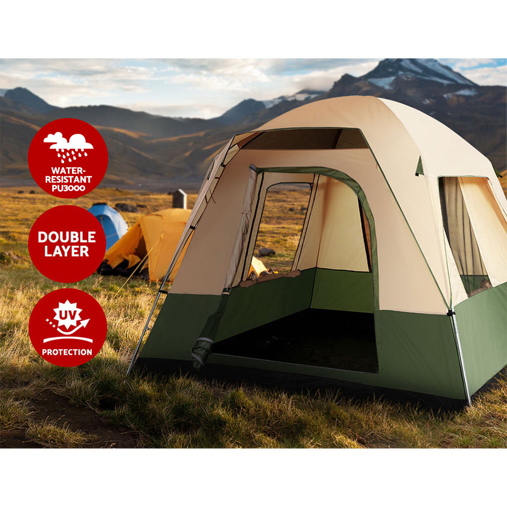Weisshorn Family Camping Tent 4 Person Hiking Beach Tents Green โ image 4
