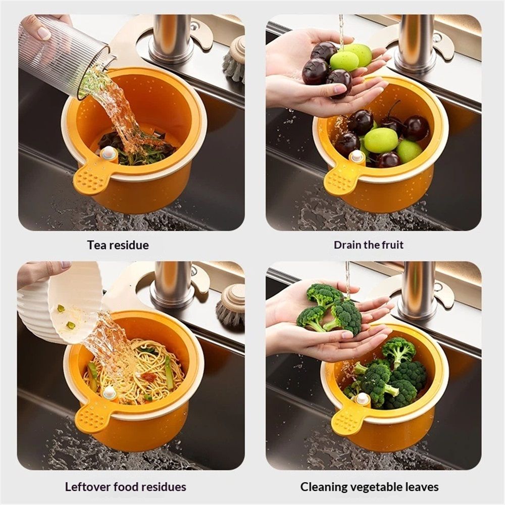 Sink Drain Strainer Basket, Hanging Sink Strainer Colander Drain Basket, Kitchen Sink Food Waste Filter and Vegetables Fruits Clean โ image 5