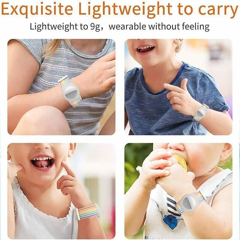 For Apple AirTag Case Protective Cover Wristband Nylon Air Tag Band Anti-lost L Size - Grey โ image 4