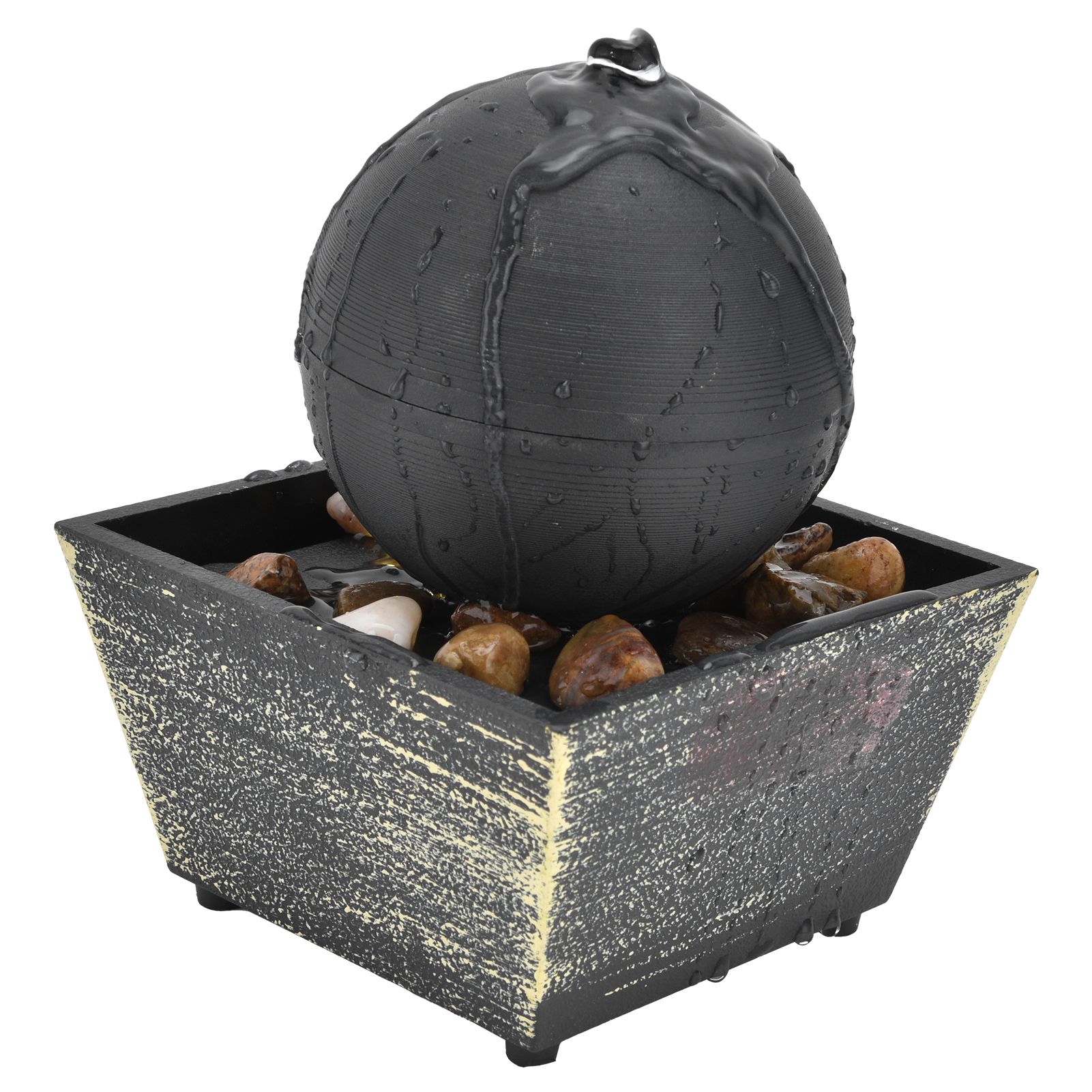 3V USB Indoor Tabletop Ball Fountain with LED Light and Stone Desktop Fountain for Home Office Decor โ image 5