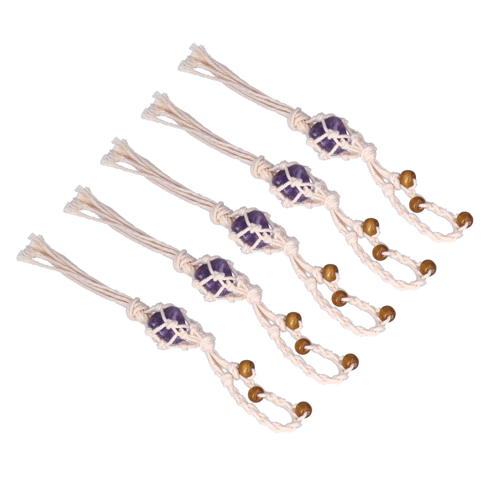 5pcs Necklace Cord Empty Stone Holder Rope Replacement Adjustable Quartz Crystal Pendant Cord for DIY Jewelry MakingPurple — image 5