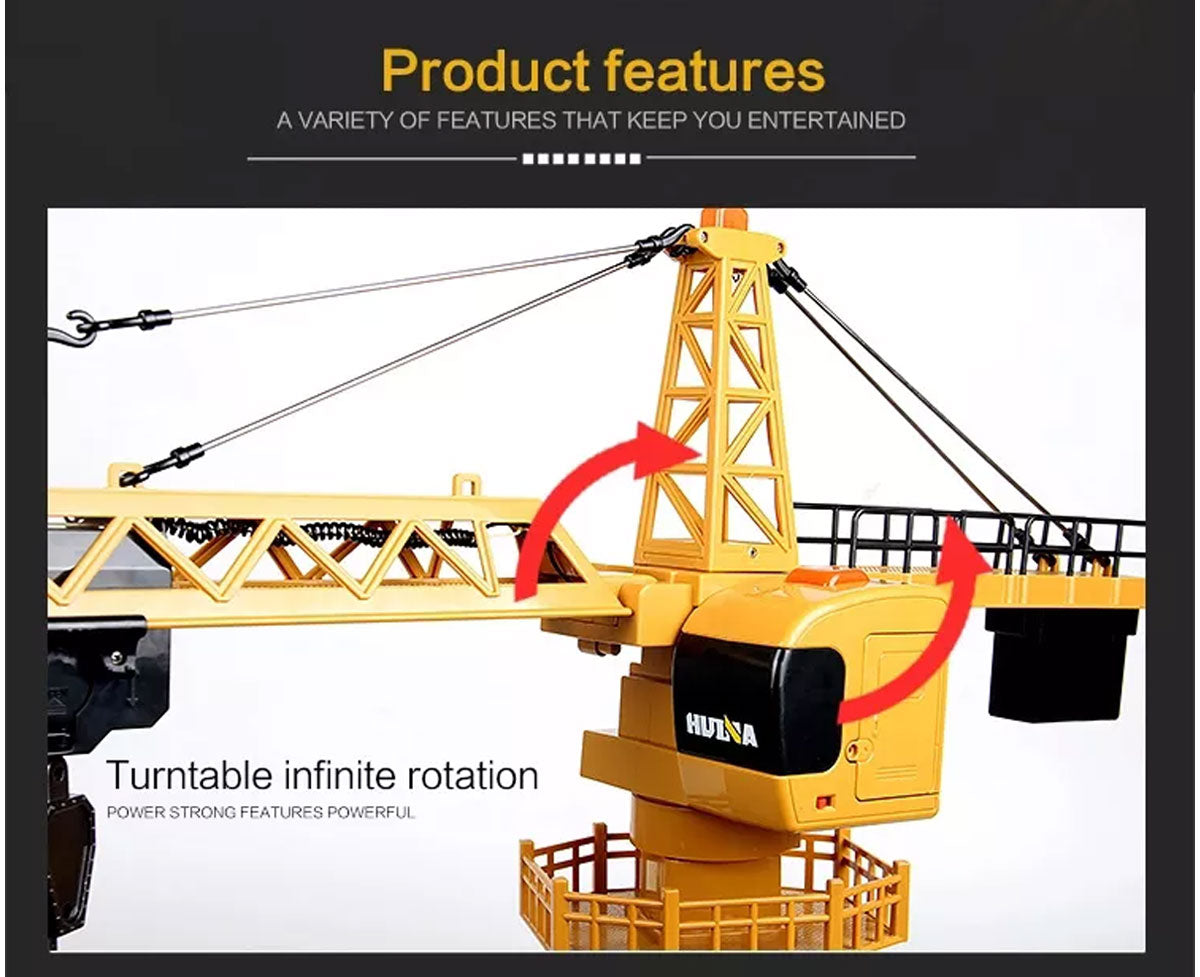 HUINA 1/14 12CH RC Alloy Tower Crane Engineering Construction Vehicle Toy Kids Car โ image 5