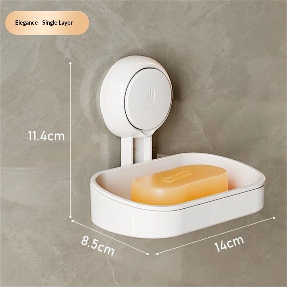 Soap Holder Suction Cup for Shower, 2 Pack Bar Soap Dish Holder for Shower Wall Mounted NO-Drilling, Plastic Self Draining Removable Vacuum Suction — image 5
