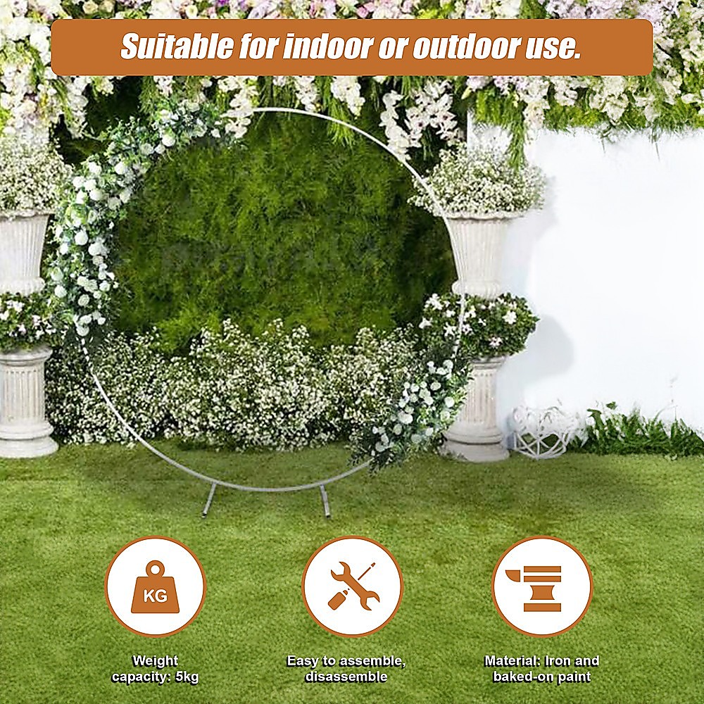 2M Wedding Hoop Round Circle Arch Backdrop Flower Display Stand Frame Background โ image 4