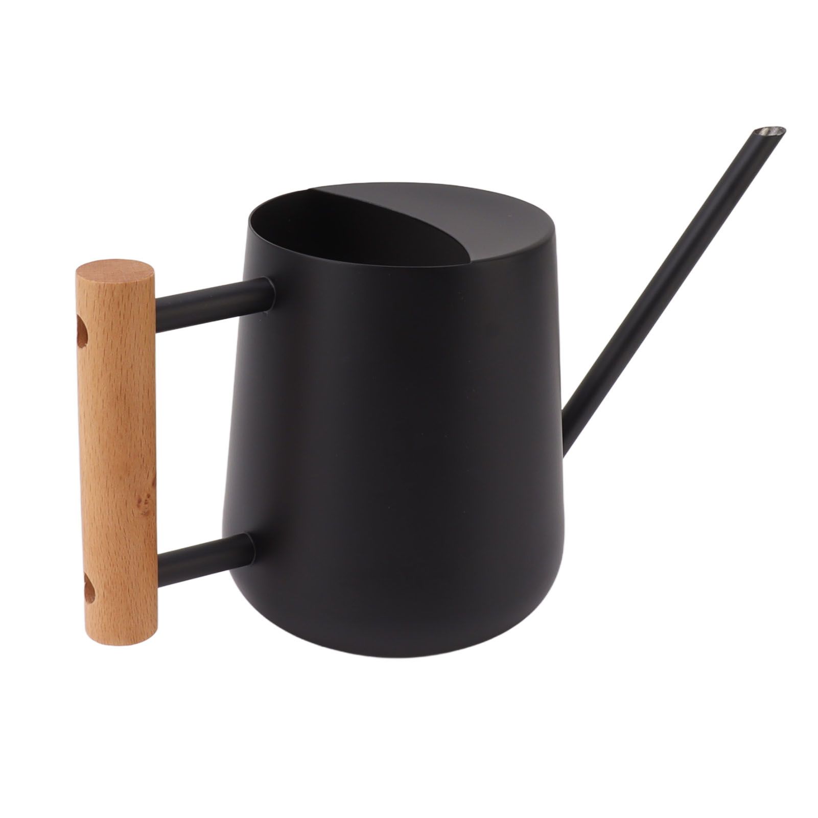 Watering Can 900ml Stainless Steel Long Spout Wooden Handle Elegant Flower Watering Pot for Garden Family Outdoor Black โ image 2