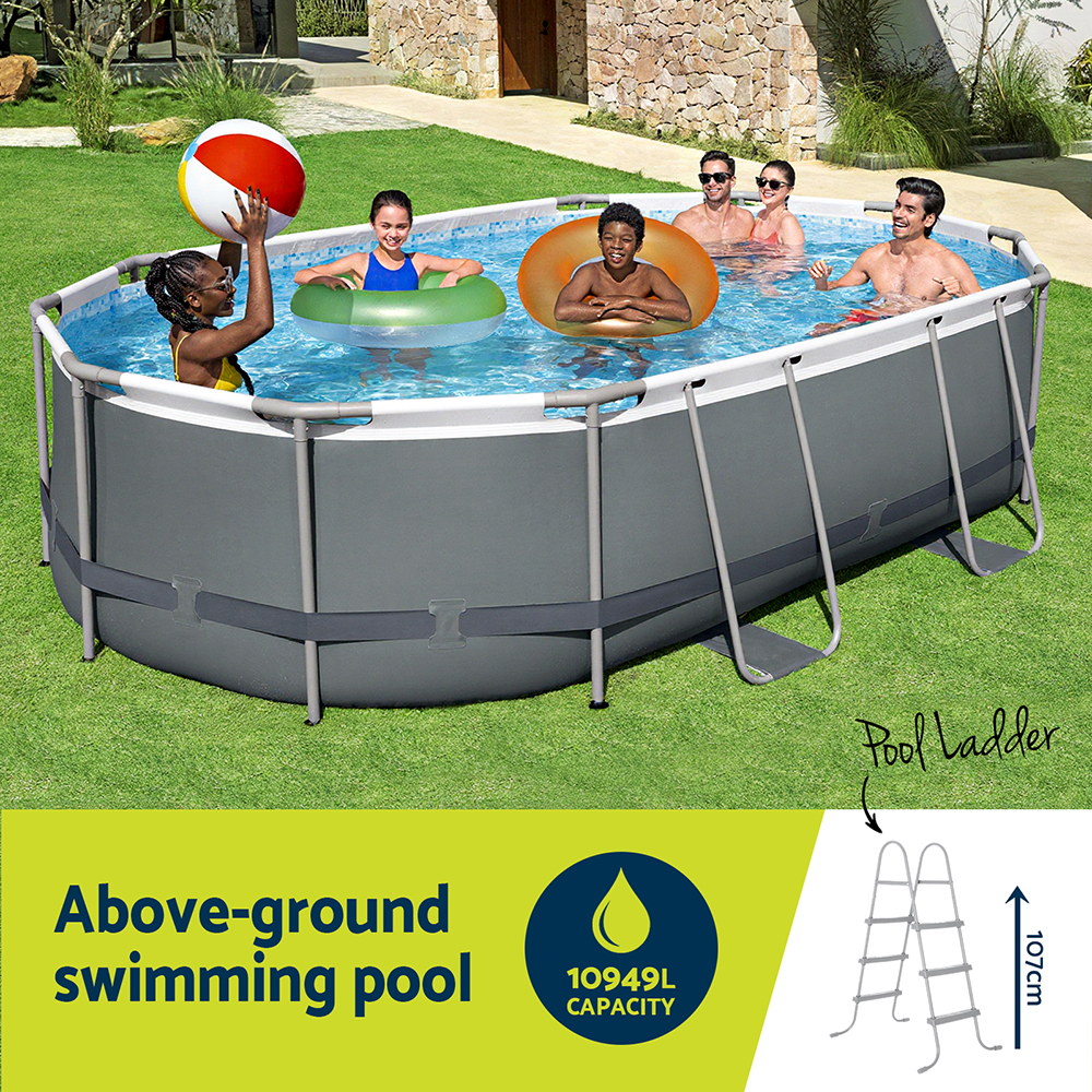 Bestway 488x305x107cm Swimming Pool Steel Frame Set w/ Pump Filter Ladder Cover — image 4
