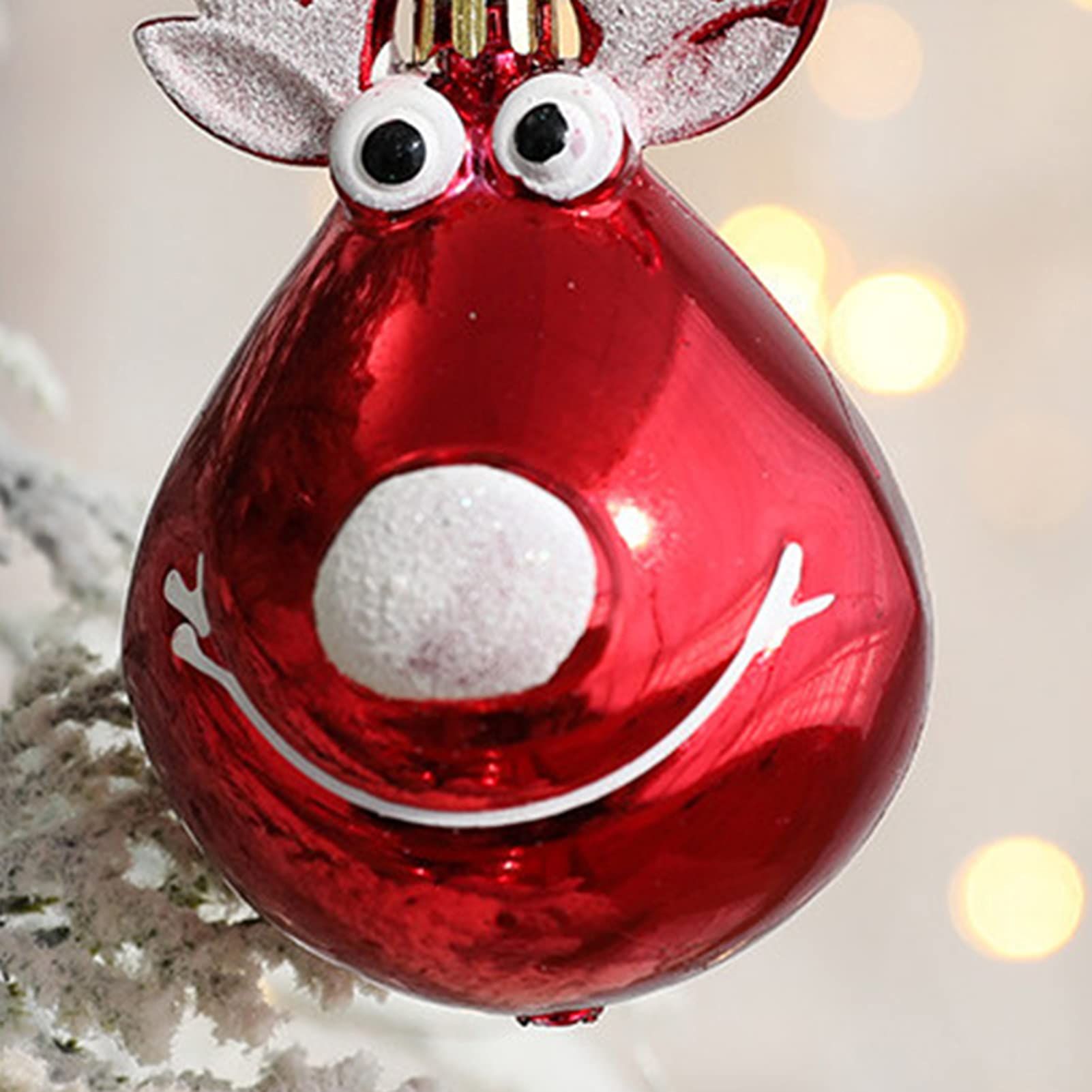 2pc Reindeer Ornament, For Hanging on a Tree or Crystal with Copper Accent and Print Face, Part of the Joyful Ornaments Collection — image 3