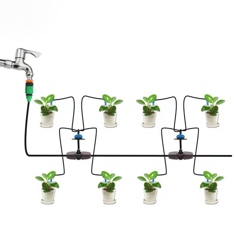 Drip Irrigation Kit for Garden and Patio with 4 Paths and 8L Automatic for Potted Plants and Green Plastic Lawn for Indoor and Outdoor Use — image 3
