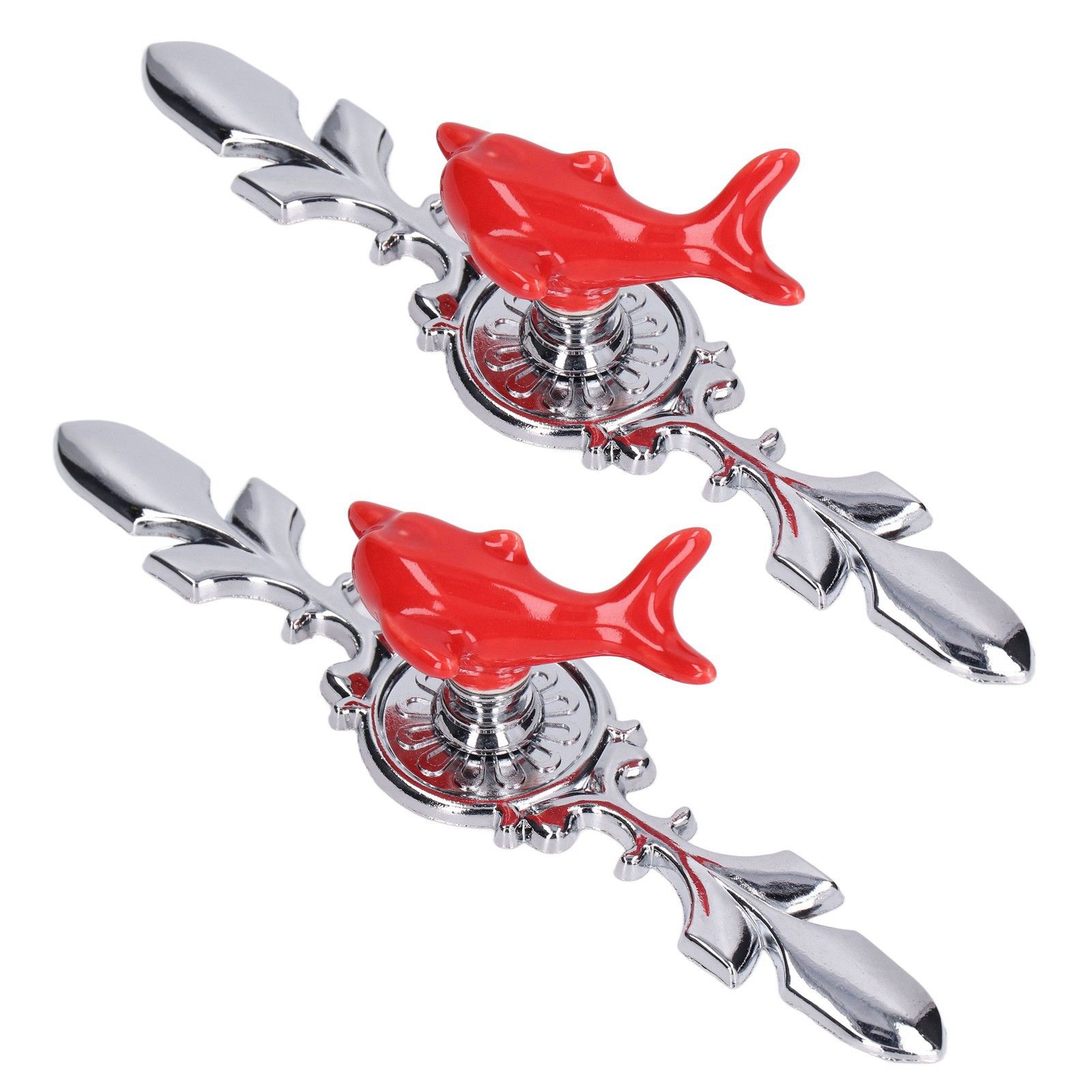 2Set Drawer Pull Knob Zinc Alloy Cabinet Wardrobe Closet Knob for Kitchen Furniture Decoration1077D Red Dolphin โ image 4