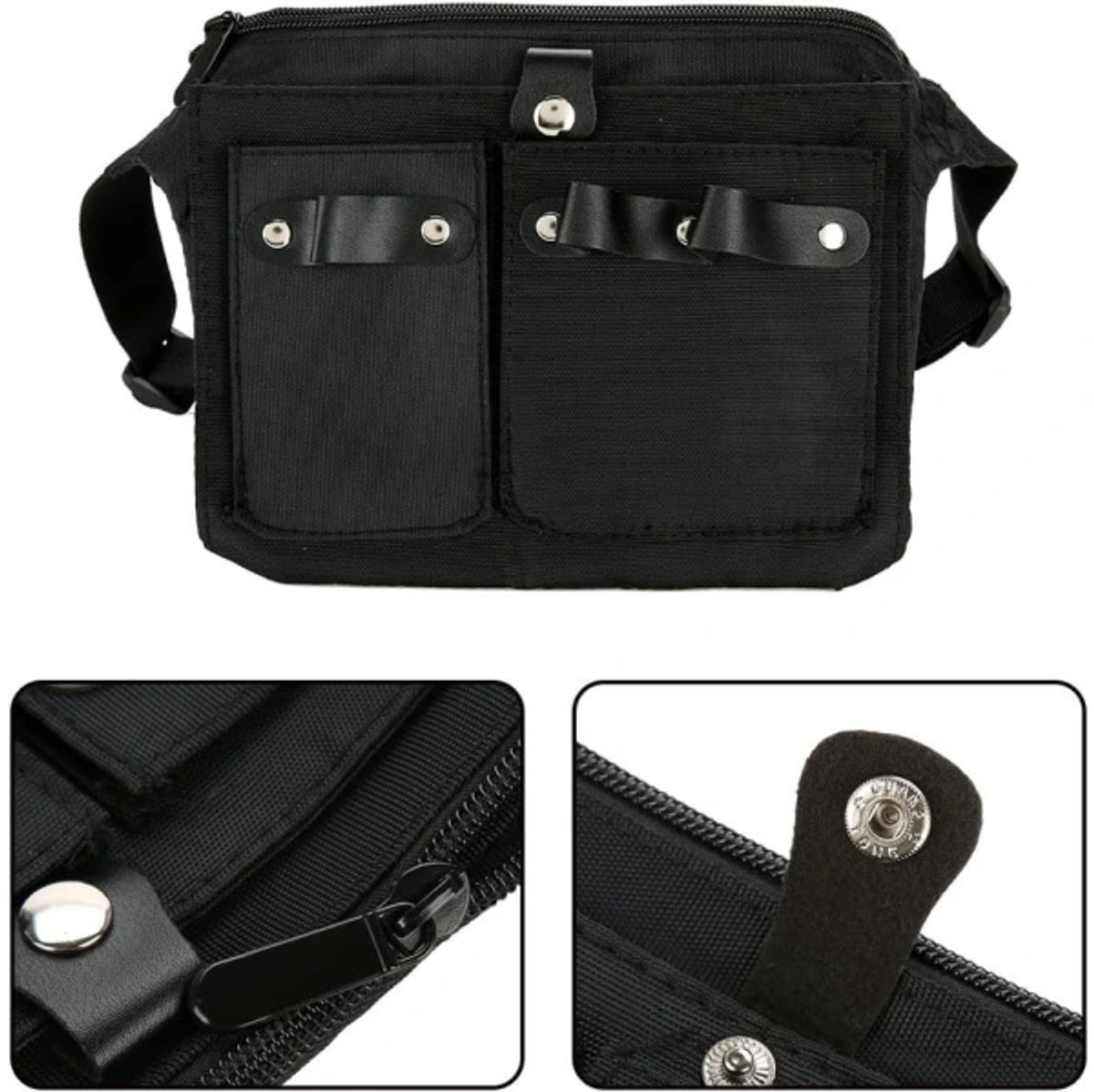 Hairdresser's Bag - Hairdresser's Belt Bag - Hairdresser's Scissor Bag - Canvas - 34*18 cm - For combs, clips - Black — image 2