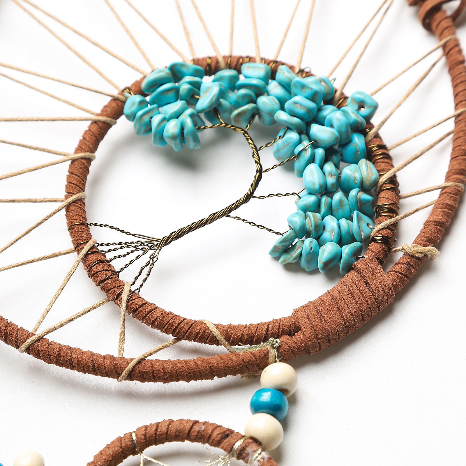 Handmade Dream Catcher with Feathers, Bohemian Wall Hanging Wind Chime Decor โ image 3
