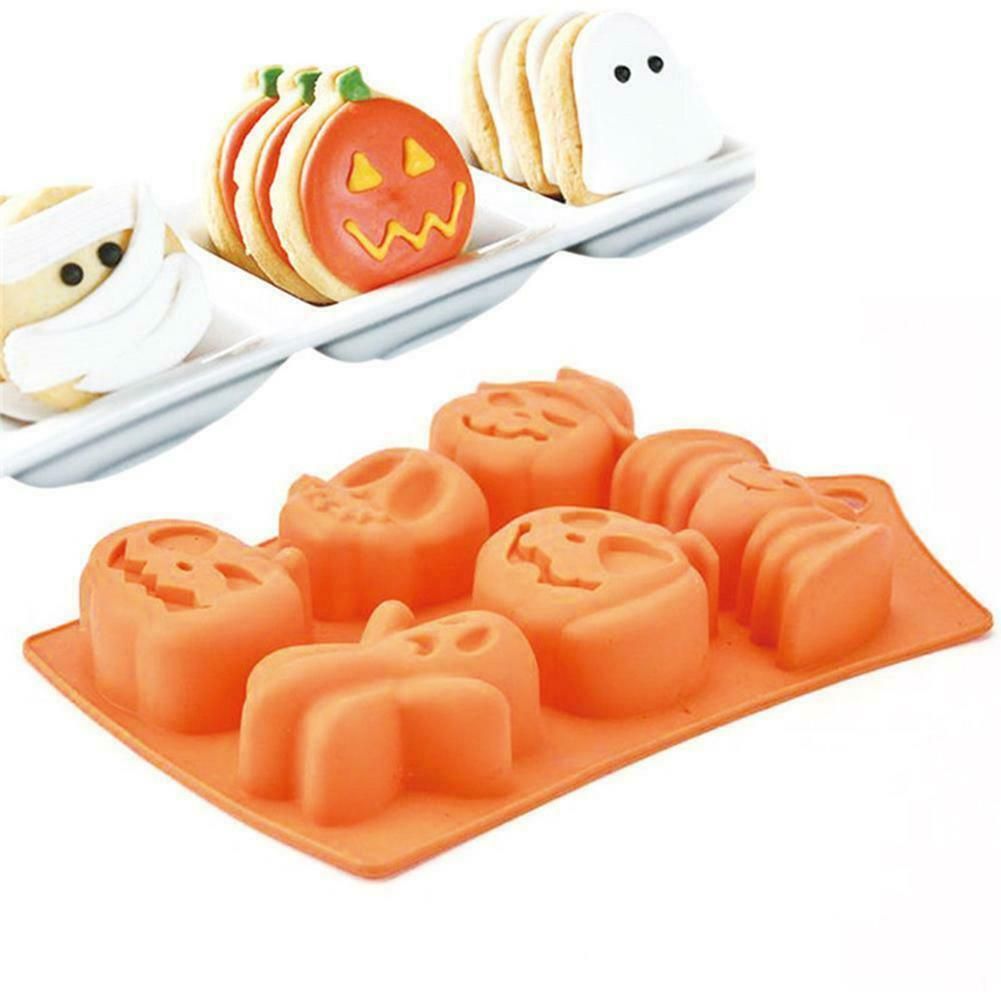2Pcs Halloween Silicone Baking Molds with Pumpkin Skeleton Head Bat Ghost Shape Cake Mold Cupcake Chocolate Mold Halloween DIY Baking Tools โ image 3