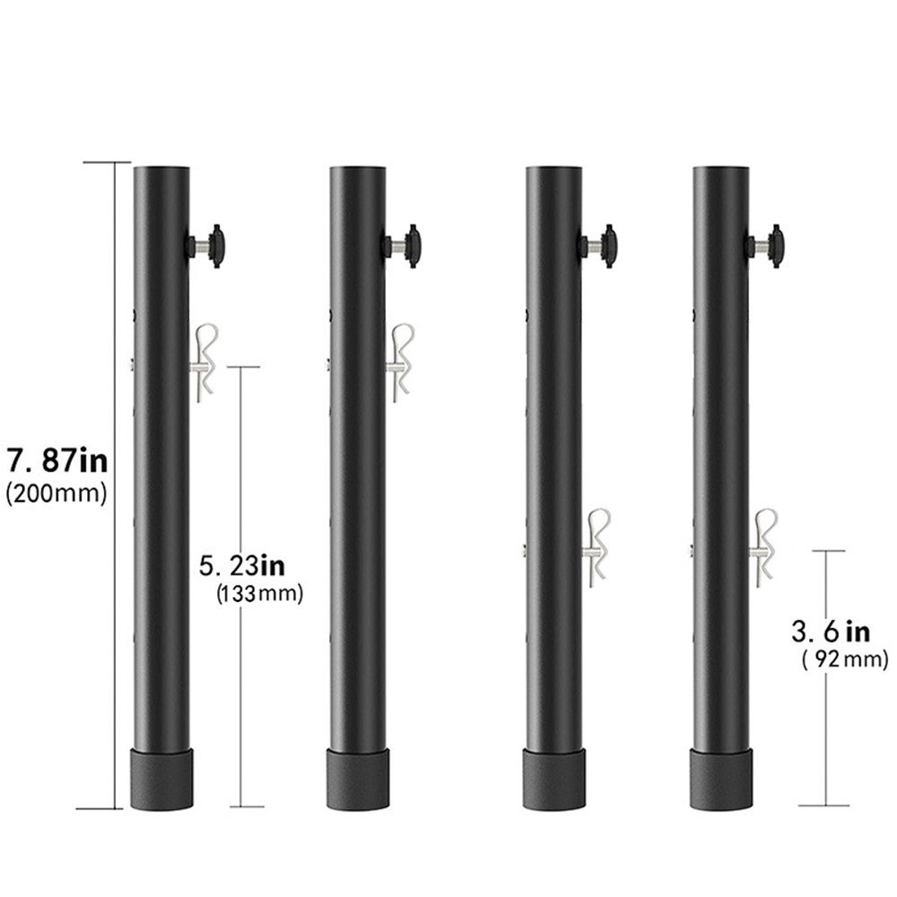 Table Leg Extenders for Folding Tables, Folding Table Legs Extensions for Straight and Bent Legs, Heavy Duty Steel 3 Levels Adjustable Folding Table Leg โ image 5