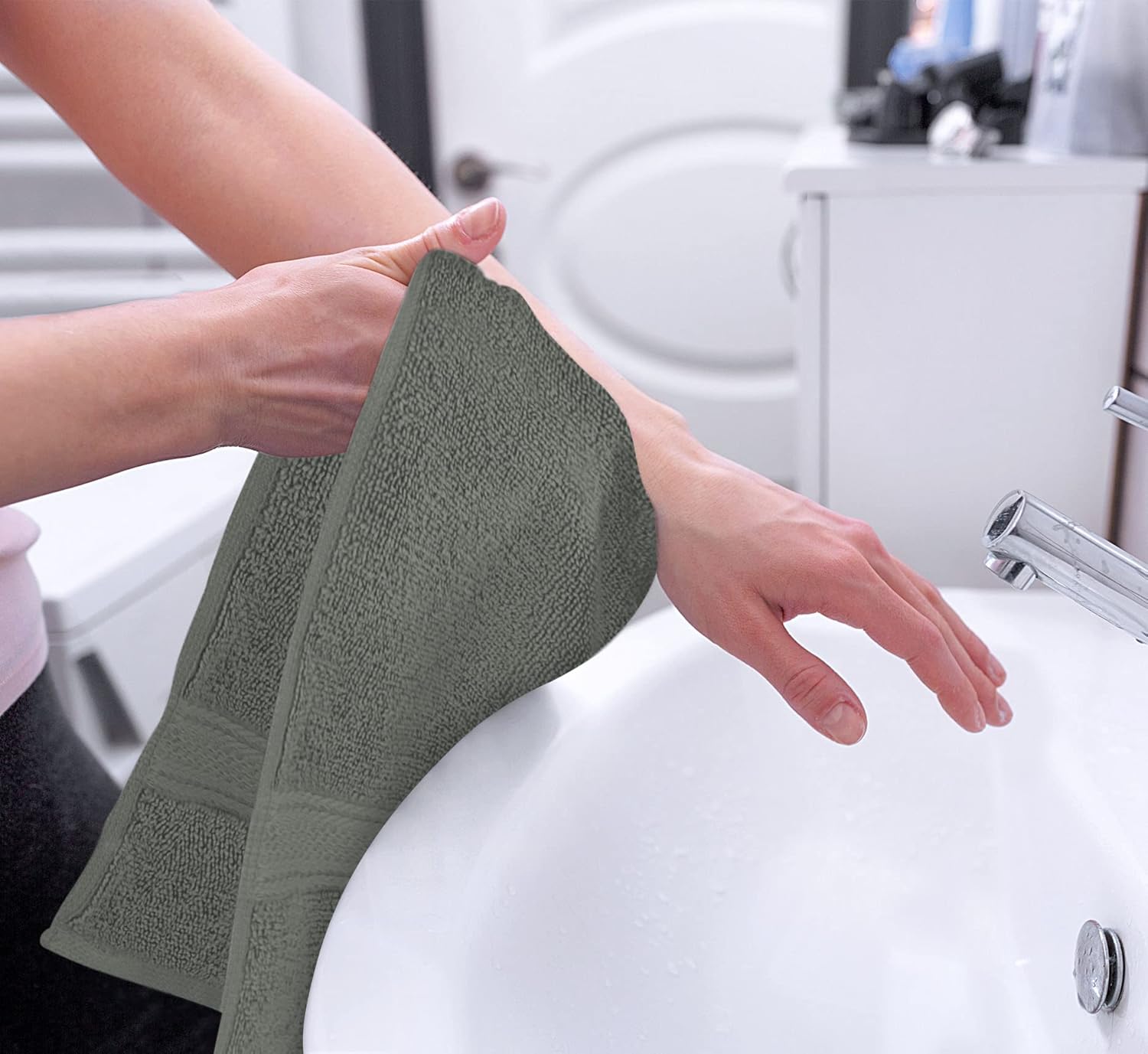 6 Pack Premium Hand Towels, 16 by 28 inches, 100% Ring Spun Cotton, Soft and Absorbent 600 GSM Towels for Bathroom, Gym, and Hotel, Grey โ image 6