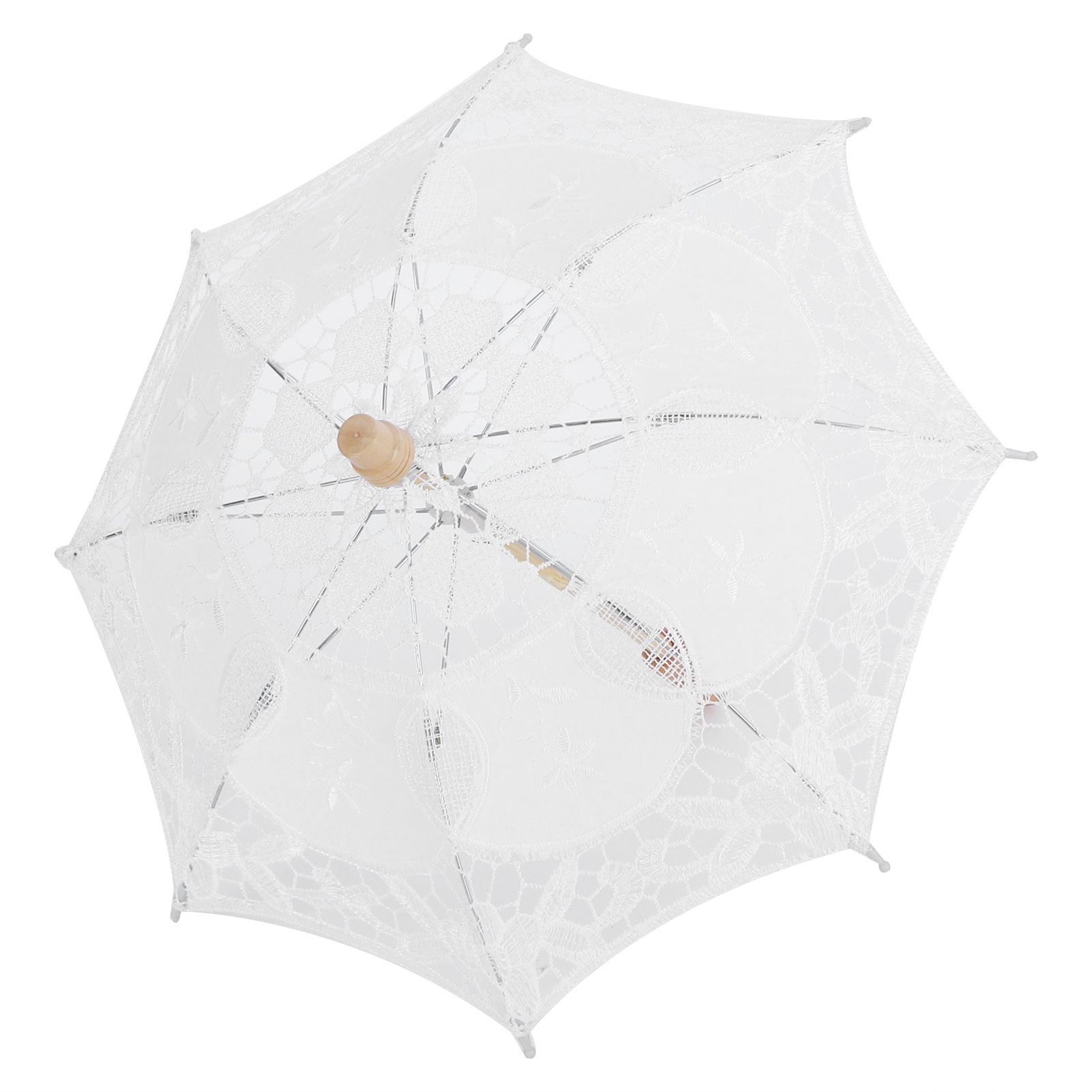 Lace Umbrella Wedding Bridal Parasol Umbrella for Photography Props Wedding SuppliesS White — image 4