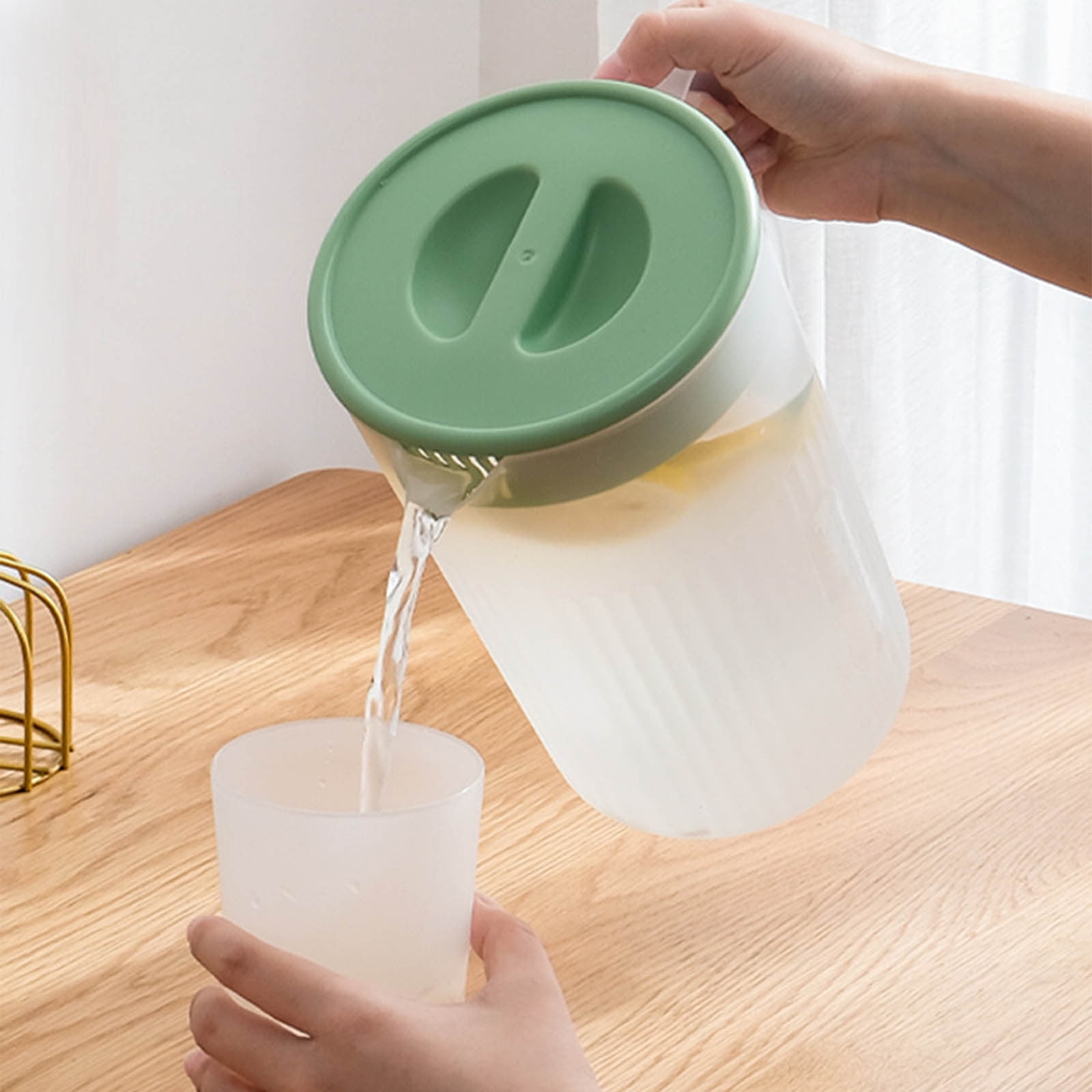 Water Pitcher with Lid, 2 L Plastic Pitcher for Tea & Juice Water, Hot/Cold Water Jug, Tea Pitcher, Juice Pitcher, 13.5 x 7.2 x 4.7 Inch Z-4-B โ image 4