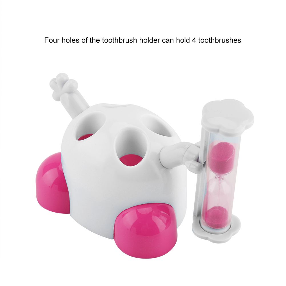 Toothbrush Holder Children Tooth Brushing Hourglass 3 Minutes Countdown Timer(Pink) โ image 5