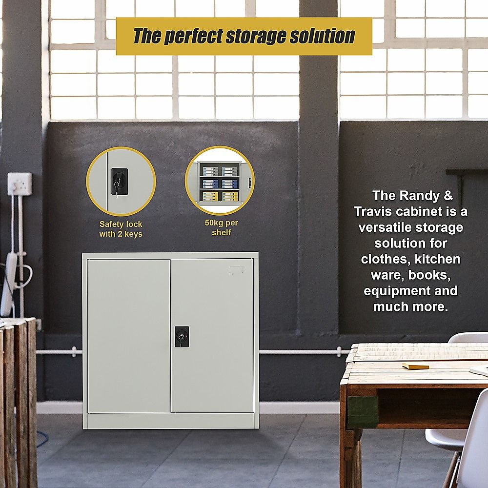Two-Door Metal Locker – Grey without Legs — image 7