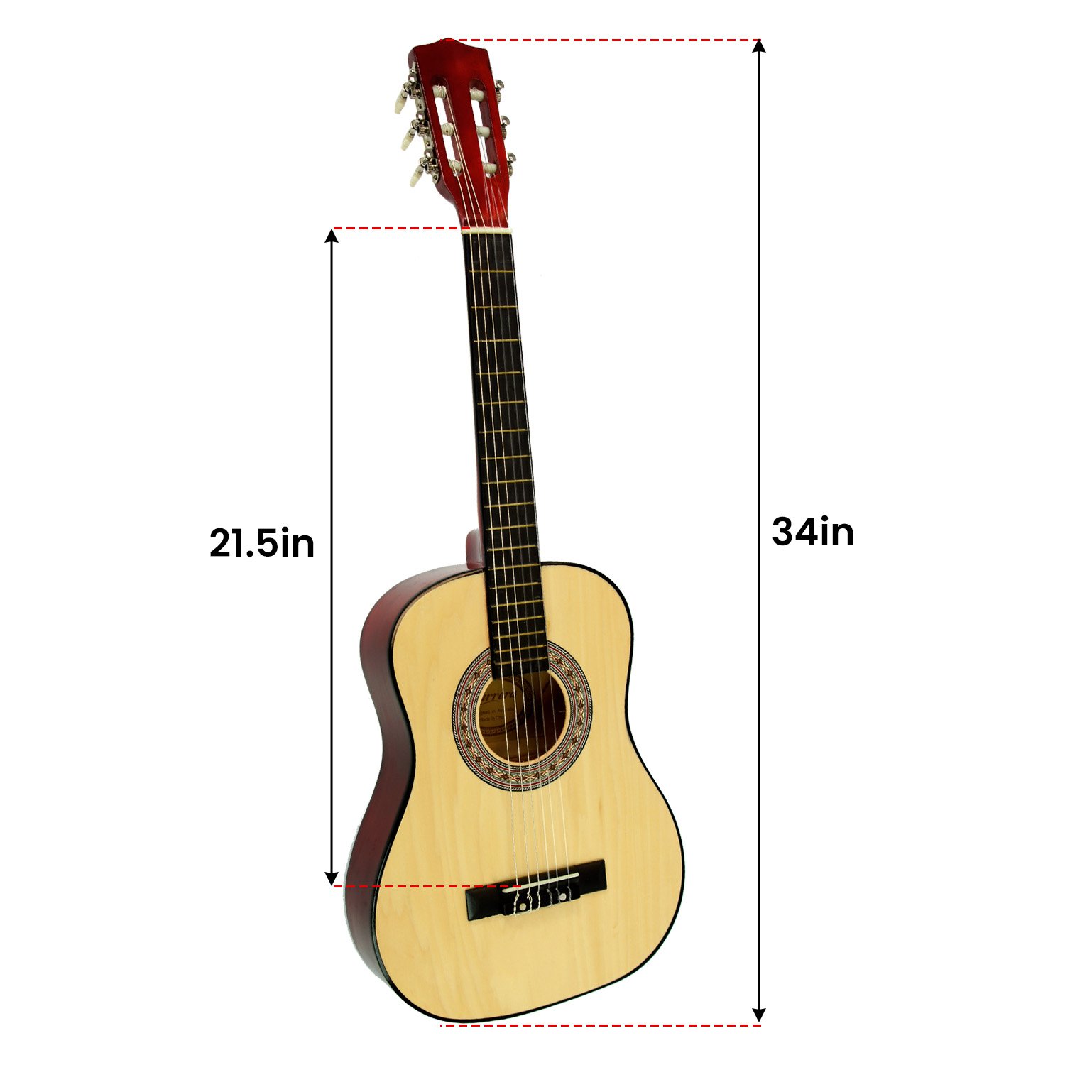 Karrera Childrens Guitar Wooden 34in Acoustic - Natural โ image 3