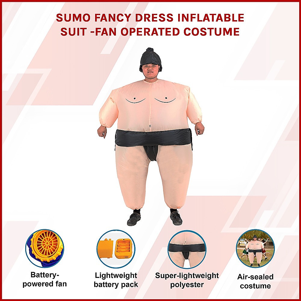 SUMO Fancy Dress Inflatable Suit -Fan Operated Costume โ image 3