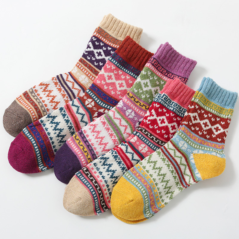 Random Color 10-Pair Women's Vintage Winter Socks - Surprise Mystery Box Bundle โ image 2