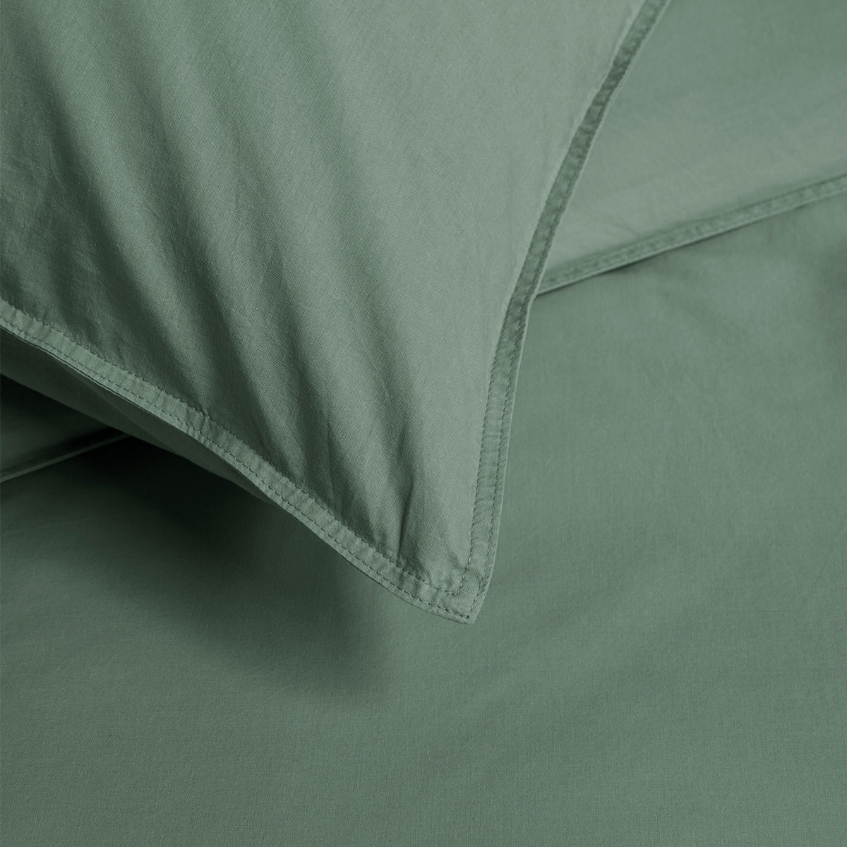 Bedding House Organic Cotton Basic Green Quilt Cover Set King — image 3