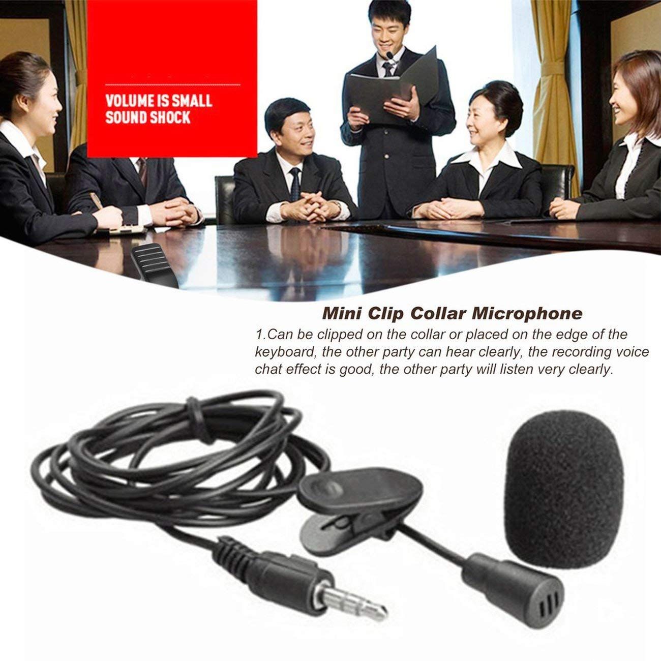 Universal 3.5MM Mini Portable Microphone with Microphone Hands-Free Clip Hands-Free Communication PC Laptop Speaker — image 5