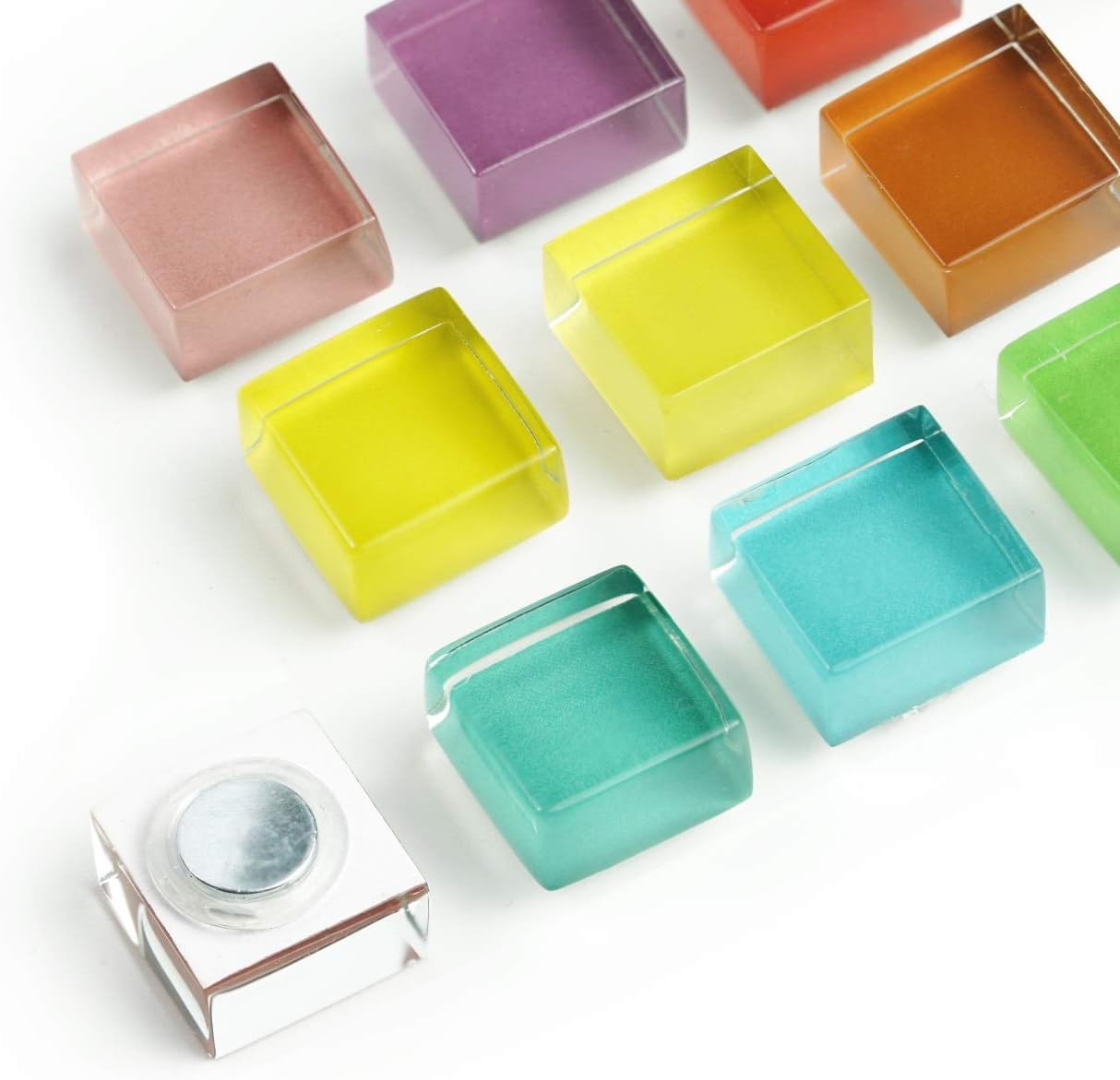48 Pack Glass Refrigerator Magnets for Fridge Cute Magnets Color Decorative Magnets for Office Locker Magnets for Whiteboard — image 2